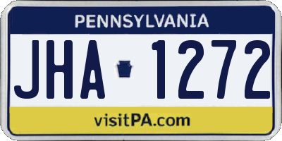 PA license plate JHA1272