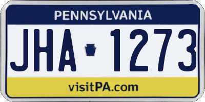 PA license plate JHA1273