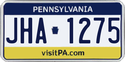 PA license plate JHA1275