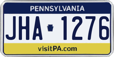 PA license plate JHA1276