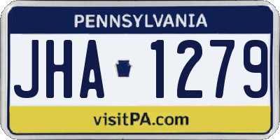 PA license plate JHA1279