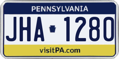 PA license plate JHA1280