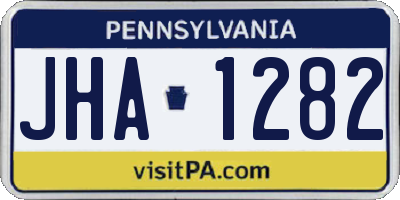 PA license plate JHA1282