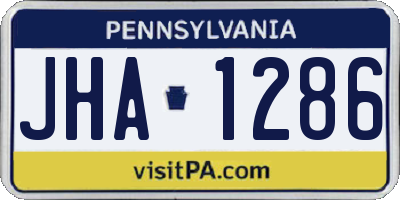 PA license plate JHA1286