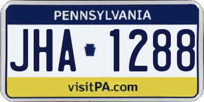 PA license plate JHA1288