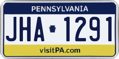 PA license plate JHA1291