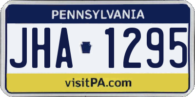 PA license plate JHA1295