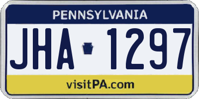 PA license plate JHA1297