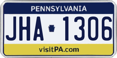 PA license plate JHA1306