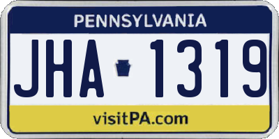 PA license plate JHA1319