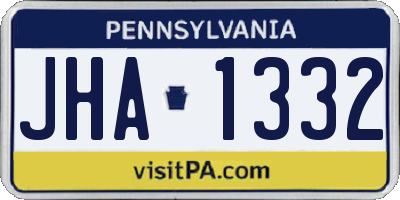 PA license plate JHA1332