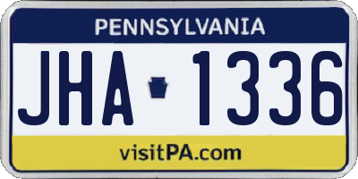 PA license plate JHA1336