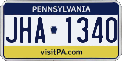 PA license plate JHA1340