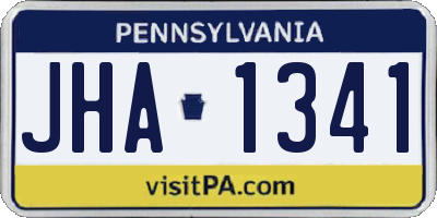 PA license plate JHA1341