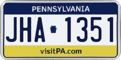 PA license plate JHA1351