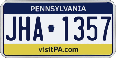 PA license plate JHA1357