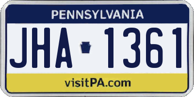 PA license plate JHA1361