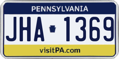 PA license plate JHA1369