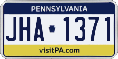 PA license plate JHA1371