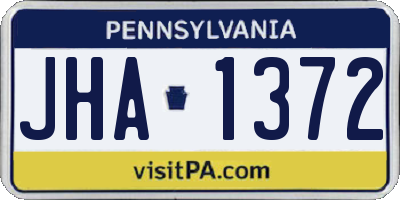 PA license plate JHA1372