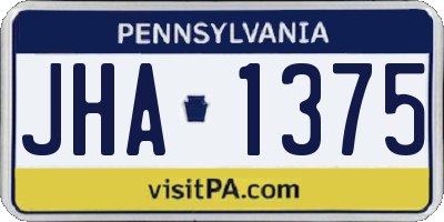 PA license plate JHA1375