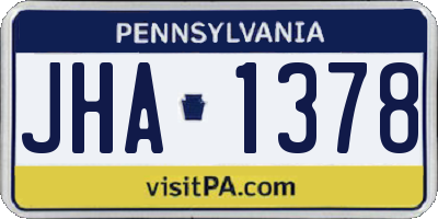 PA license plate JHA1378