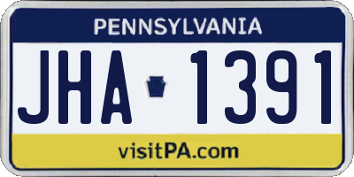PA license plate JHA1391