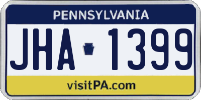 PA license plate JHA1399