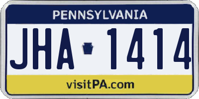 PA license plate JHA1414