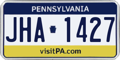 PA license plate JHA1427