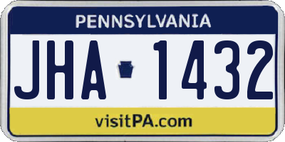 PA license plate JHA1432