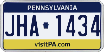 PA license plate JHA1434