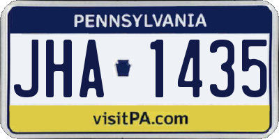 PA license plate JHA1435