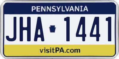 PA license plate JHA1441