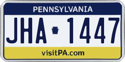 PA license plate JHA1447
