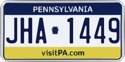 PA license plate JHA1449