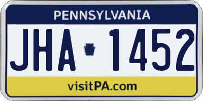 PA license plate JHA1452