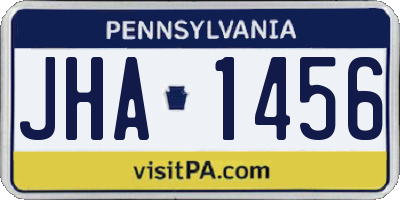 PA license plate JHA1456