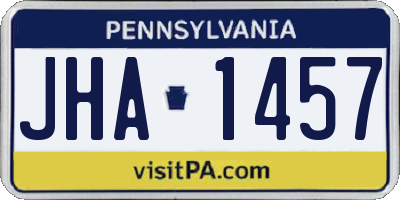 PA license plate JHA1457