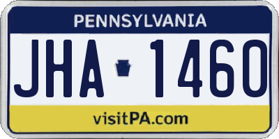 PA license plate JHA1460