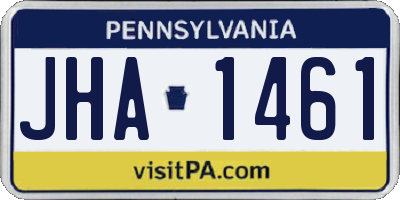 PA license plate JHA1461