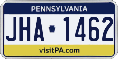 PA license plate JHA1462