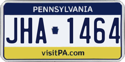 PA license plate JHA1464