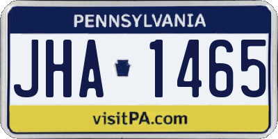 PA license plate JHA1465