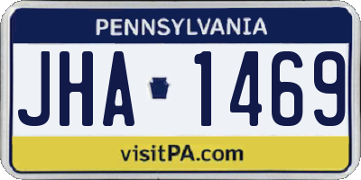 PA license plate JHA1469