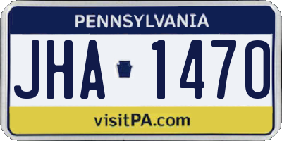 PA license plate JHA1470