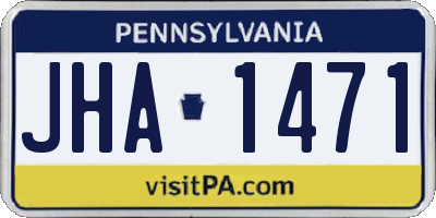 PA license plate JHA1471