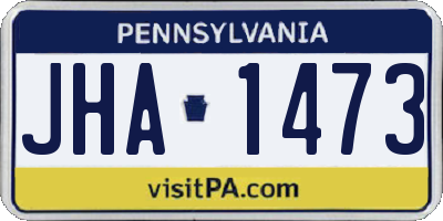 PA license plate JHA1473