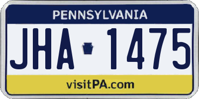 PA license plate JHA1475