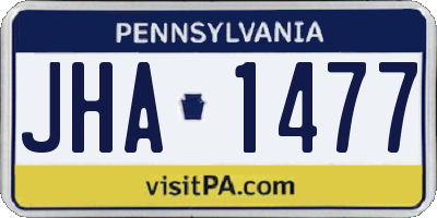 PA license plate JHA1477